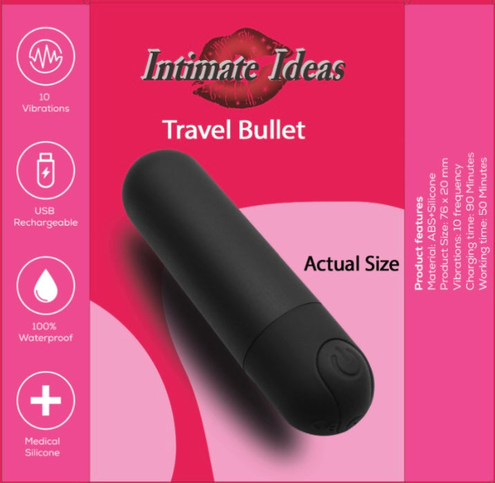 Intimate Ideas Travel Bullet | 10 Vibrations, Rechargeable, Waterproof J&A Consulting Intimate Ideas Travel Bullet | 10 Vibrations, Rechargeable, Waterproof J&A Consulting
