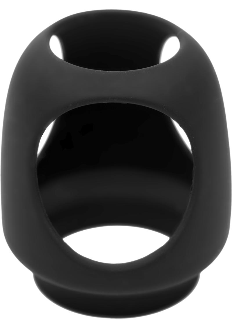 Wand Essentials Silicone Strap Cap Wand Harness For Dildos (Black)