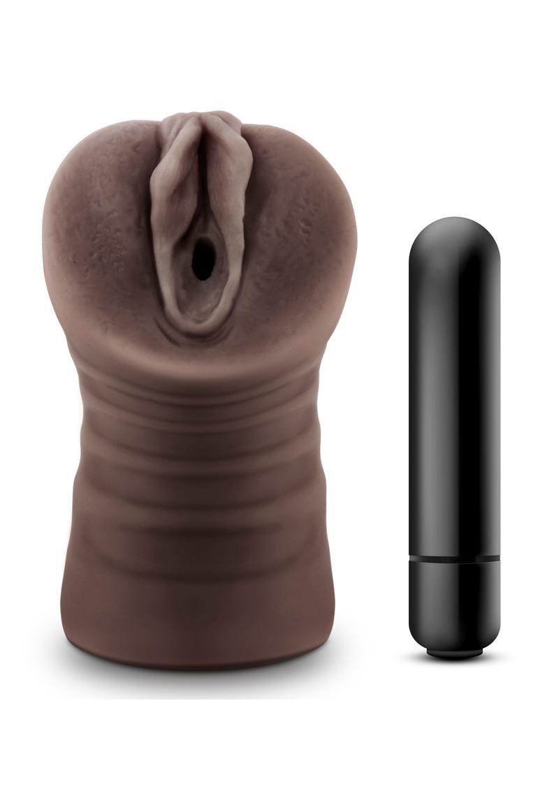 Hot Chocolate Brianna Vibrating Masturbator - A lifelike pleasure device with powerful vibrations. Textured interior for heightened sensations. Discreet and compact design. Elevate intimate moments with this premium pleasure enhancer.