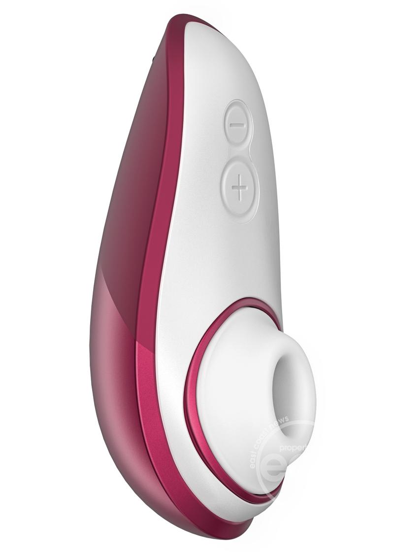 Womanizer Liberty in a sleek design, offering portable clitoral stimulation with Pleasure Air Technology, waterproof and travel-friendly for discreet pleasure.