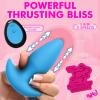 THRUSTING & VIBRATING SILICONE BUTT PLUG BLUE