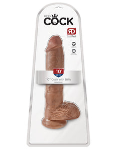 KING COCK 10 IN COCK W/BALLS TAN
