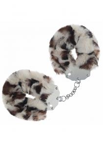OUCH! HEAVY DUTY FLUFFY HANDCUFFS SNOW LEOPARD