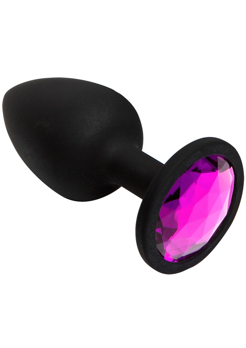 Booty Bling Jeweled Silicone Anal Plug Pink Small