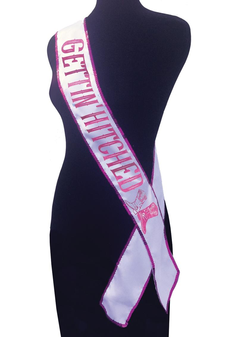 Getting Hitched Glitter Sash