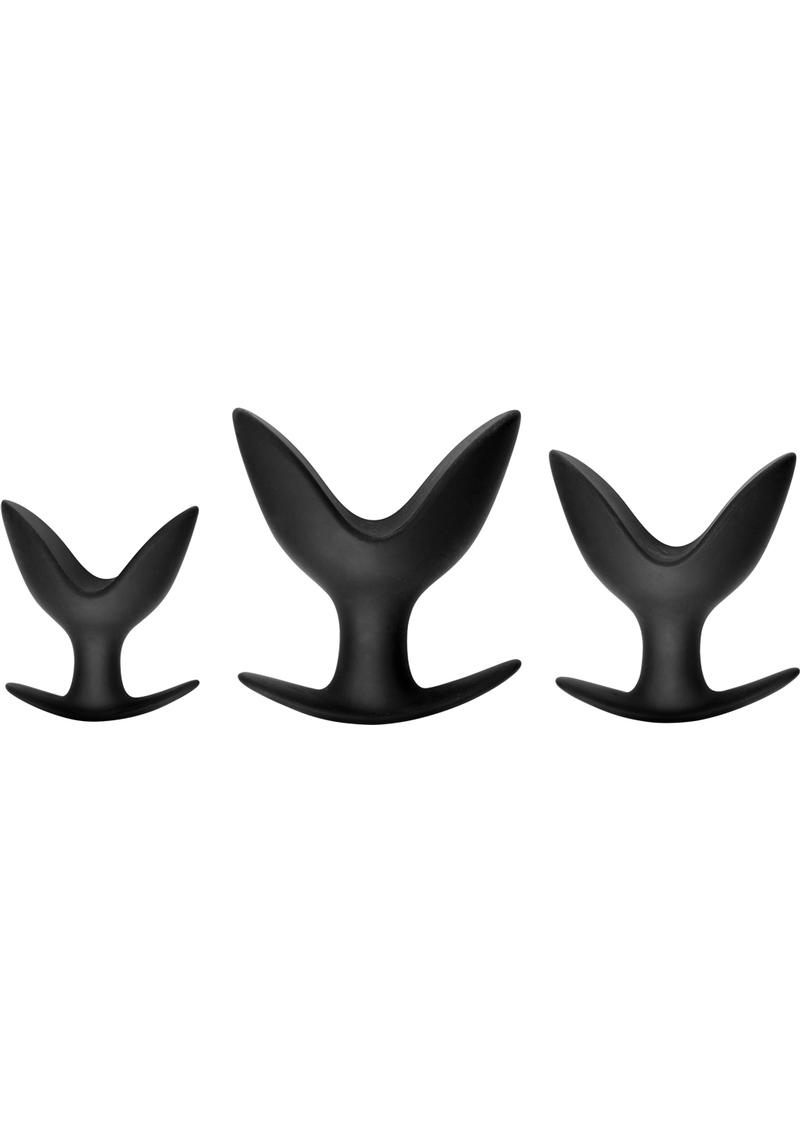 Master Series Ass Anchors 3 Piece Silicone Anal Anchor Set - Black