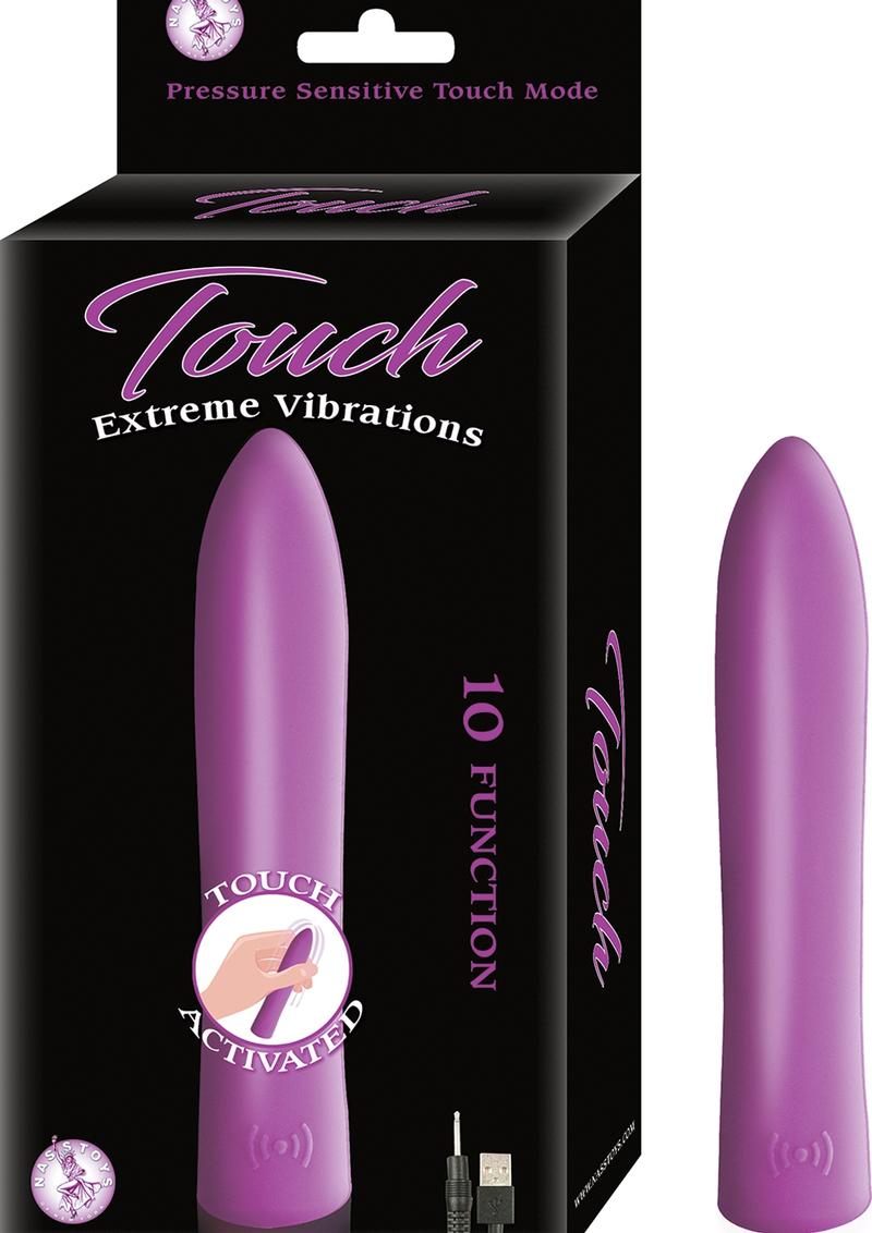 Touch Extreme Vibrations Touch Activited Silicone Vibe Waterproof Purple 5 Inch