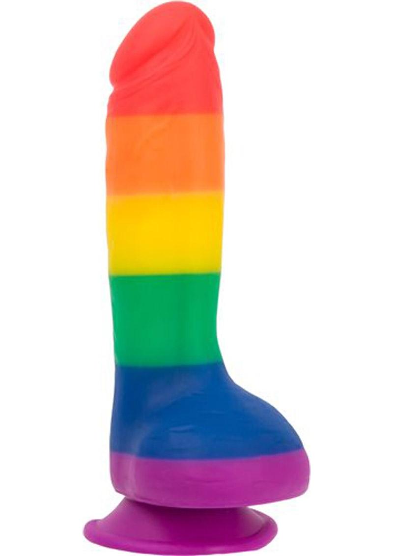 Addiction Toy Collection Justin Silicone Realistic Dildo With Balls Multicolor 8 Inch