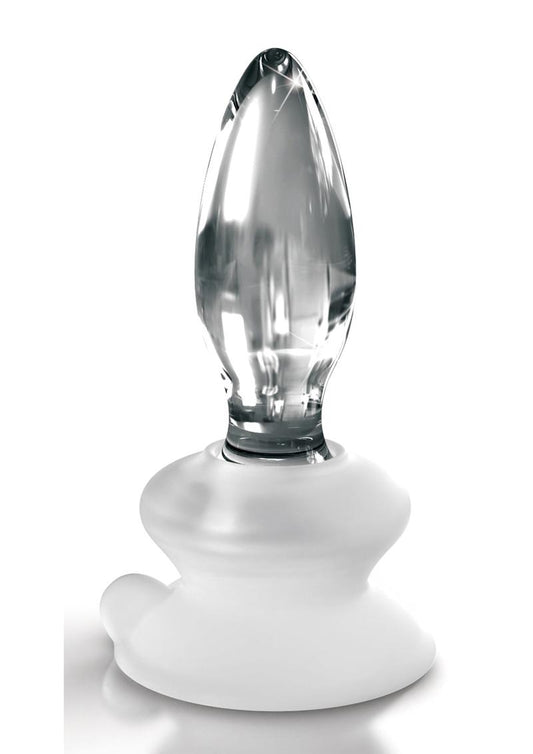 Icicles No 91 Glass Anal Plug With Bendable Silicone Suction Cup - Clear
