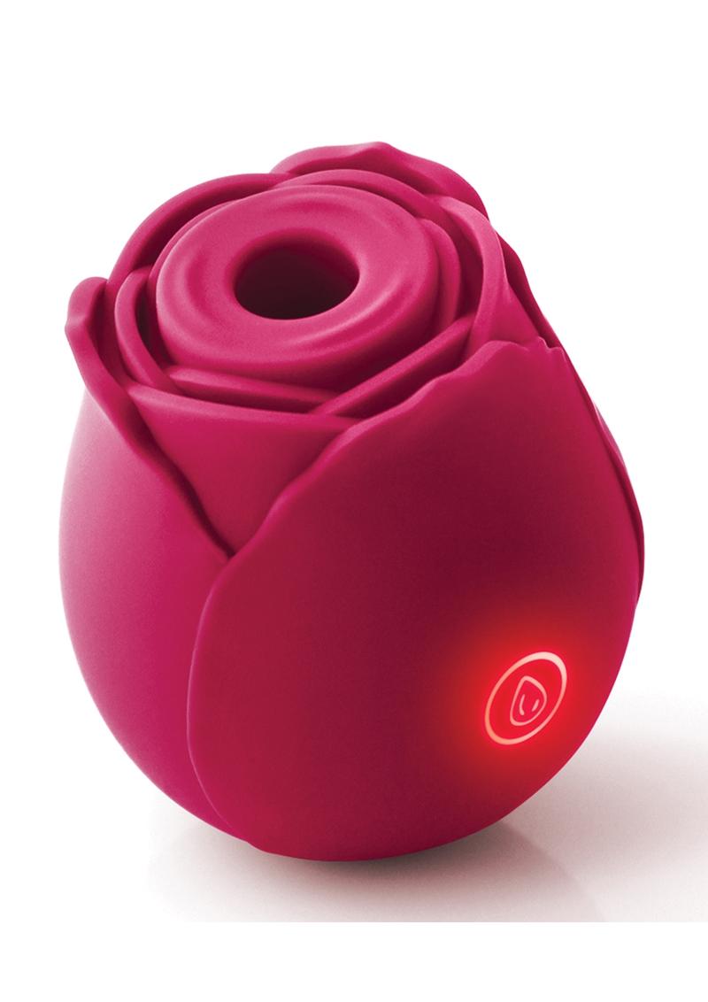 The Rose Silicone Rechargeable Clitoral Stimulator - Red